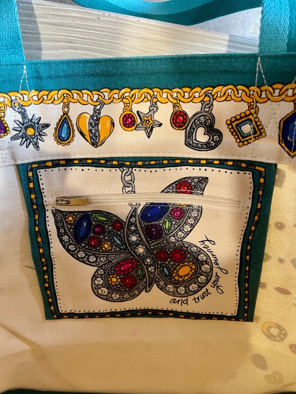 Brighton Charmed Love Canvas Tote Bag 2025 FINAL SALE - Picture 6 of 7